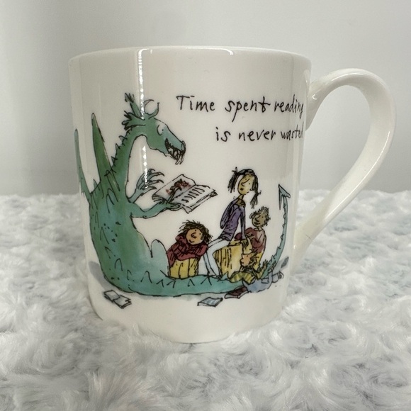 Quentin Blake “Time Spent Reading” Bone China Coffee Mug - Picture 2 of 6